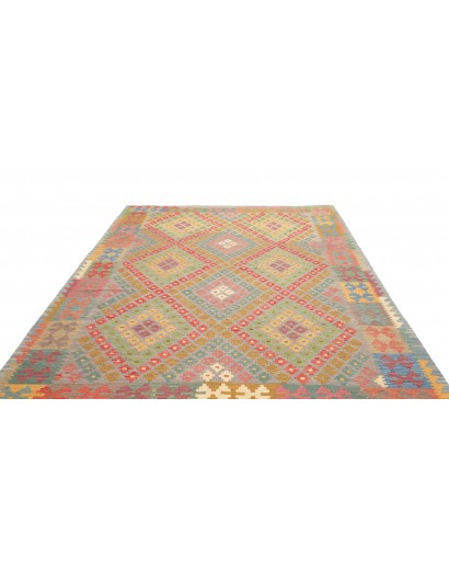 Tappeto Kilim Afghanistan marrone azzurro 200x295