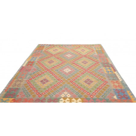 Tappeto Kilim Afghanistan marrone azzurro 200x295
