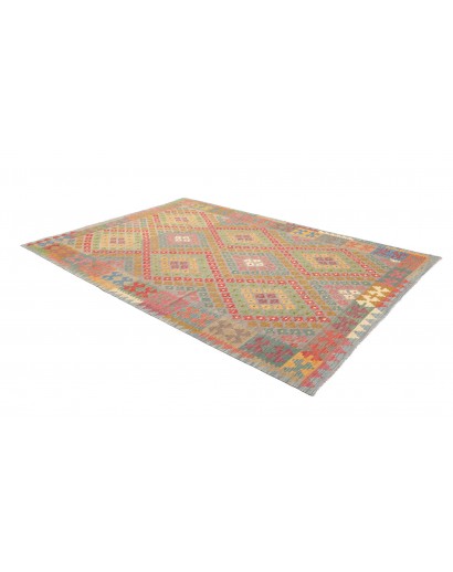 Tappeto Kilim Afghanistan marrone azzurro 200x295