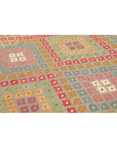 Tappeto Kilim Afghanistan marrone azzurro 200x295