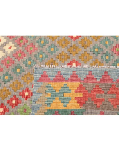 Tappeto Kilim Afghanistan marrone azzurro 200x295