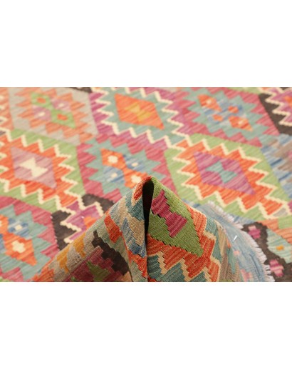 Tappeto Kilim Afghanistan marrone bianco 202x289