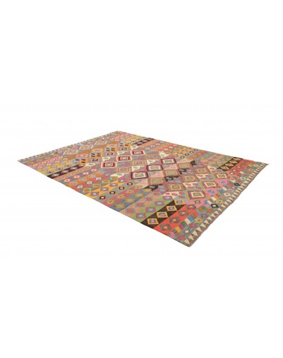 Tappeto Kilim Afghanistan marrone grigio 206x296