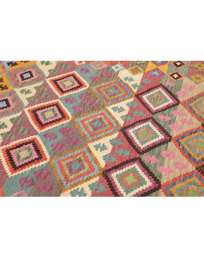 Tappeto Kilim Afghanistan marrone grigio 206x296
