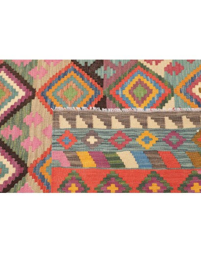 Tappeto Kilim Afghanistan marrone grigio 206x296