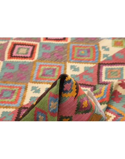 Tappeto Kilim Afghanistan marrone grigio 206x296