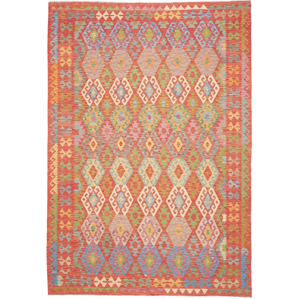 Tappeto Kilim Afghanistan marrone bianco 205x296