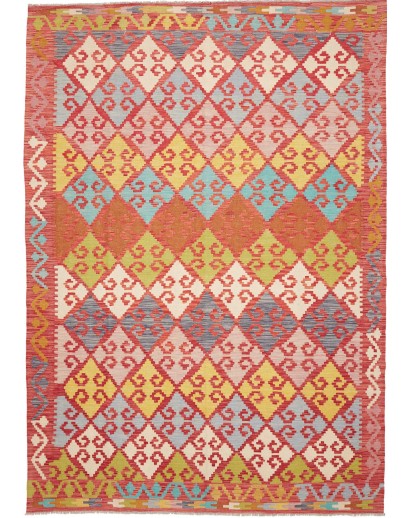 Tappeto Kilim Afghanistan marrone rosso 203x297