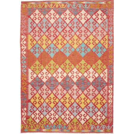 Tappeto Kilim Afghanistan marrone rosso 203x297