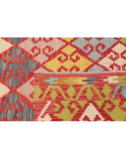 Tappeto Kilim Afghanistan marrone rosso 203x297