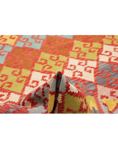 Tappeto Kilim Afghanistan marrone rosso 203x297