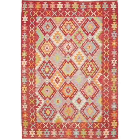 Tappeto Kilim Afghanistan marrone bianco 205x290
