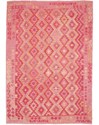 Tappeto Kilim Afghanistan arancione rosso 204x289