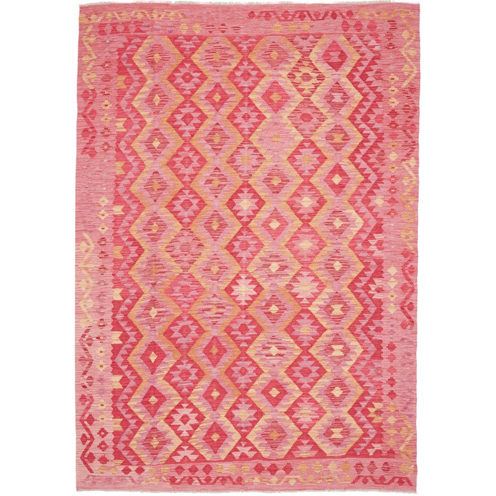 Tappeto Kilim Afghanistan arancione rosso 204x289