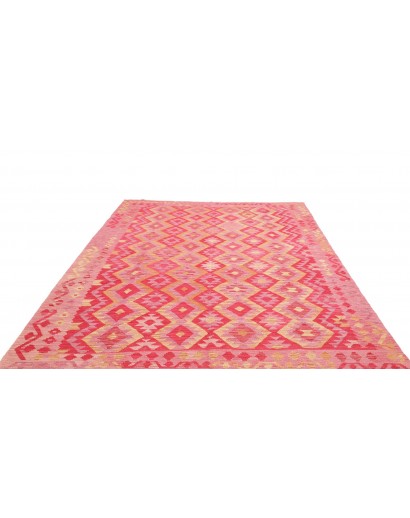 Tappeto Kilim Afghanistan arancione rosso 204x289