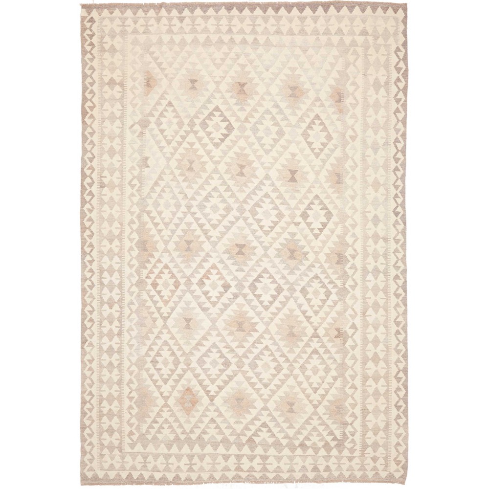 Tappeto Kilim Afghanistan bianco marrone 205x296