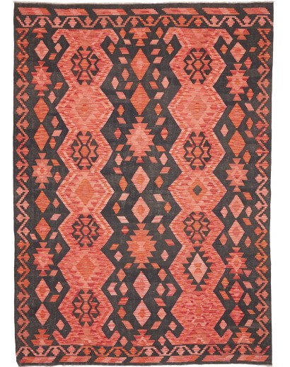 Tappeto Kilim Afghanistan rosso grigio 209x292