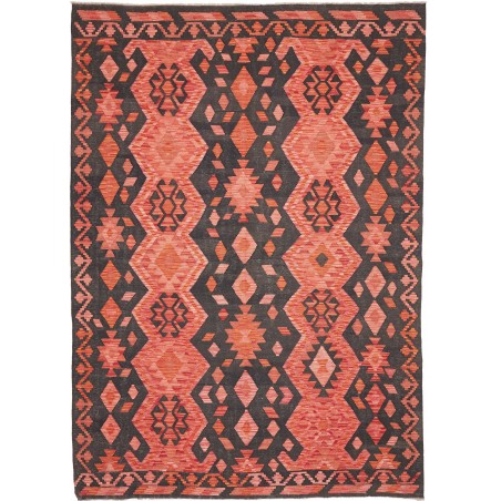 Tappeto Kilim Afghanistan rosso grigio 209x292