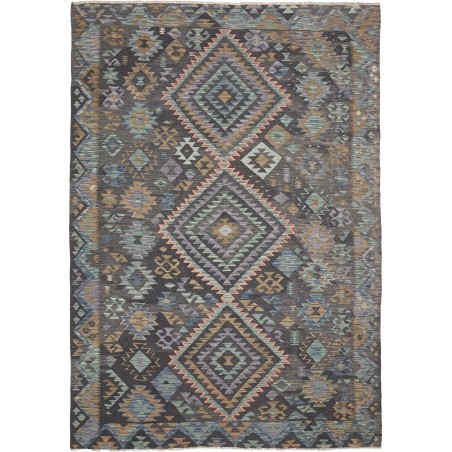 Tappeto Kilim Afghanistan azzurro marrone 200x296