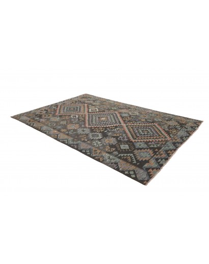 Tappeto Kilim Afghanistan azzurro marrone 200x296