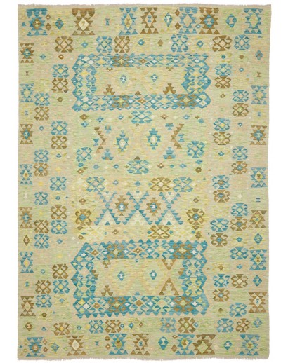 Tappeto Kilim Afghanistan marrone blu 208x293