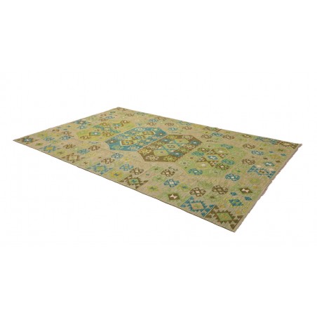 Tappeto Kilim Afghanistan marrone verde 193x299