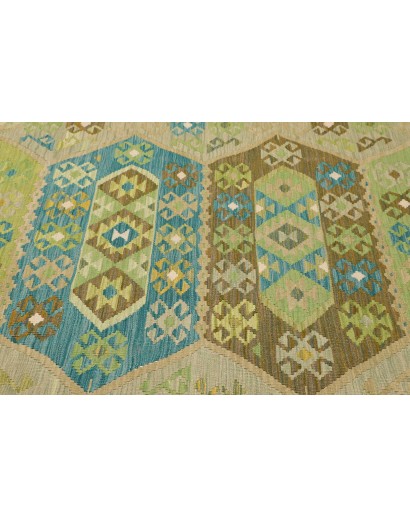 Tappeto Kilim Afghanistan marrone verde 193x299