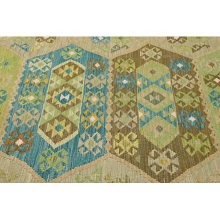 Tappeto Kilim Afghanistan marrone verde 193x299