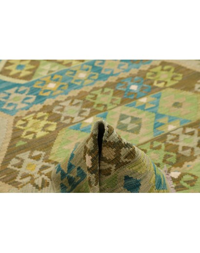 Tappeto Kilim Afghanistan marrone verde 193x299