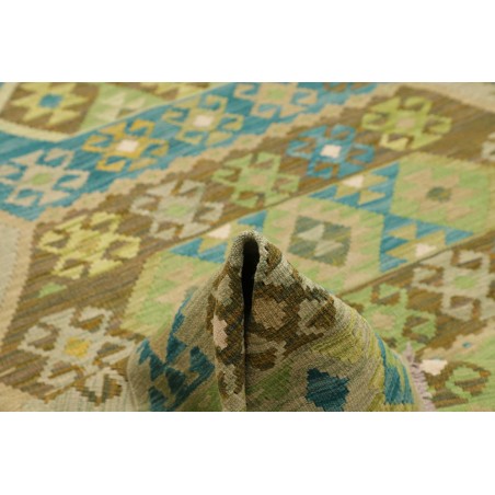 Tappeto Kilim Afghanistan marrone verde 193x299