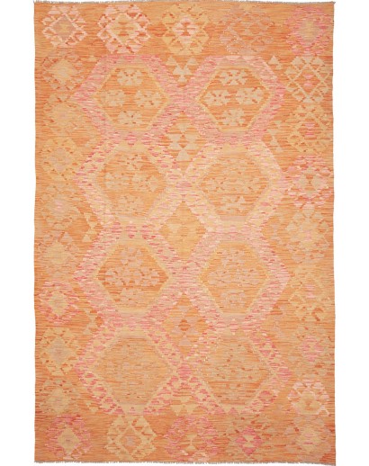 Tappeto Kilim Afghanistan arancione beige 194x302