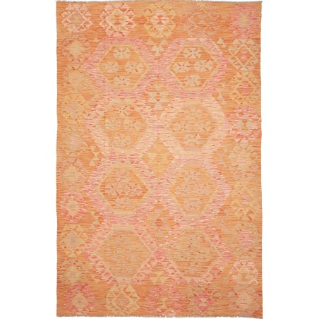 Tappeto Kilim Afghanistan arancione beige 194x302