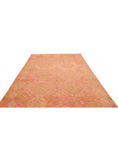 Tappeto Kilim Afghanistan arancione beige 194x302