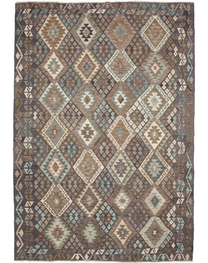 Tappeto Kilim Afghanistan azzurro bianco 205x290