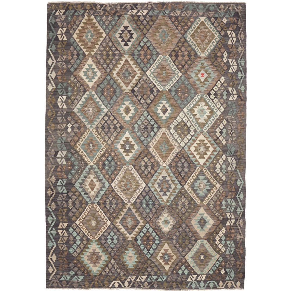 Tappeto Kilim Afghanistan azzurro bianco 205x290