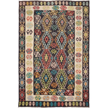 Tappeto Kilim Afghanistan marrone grigio 205x305