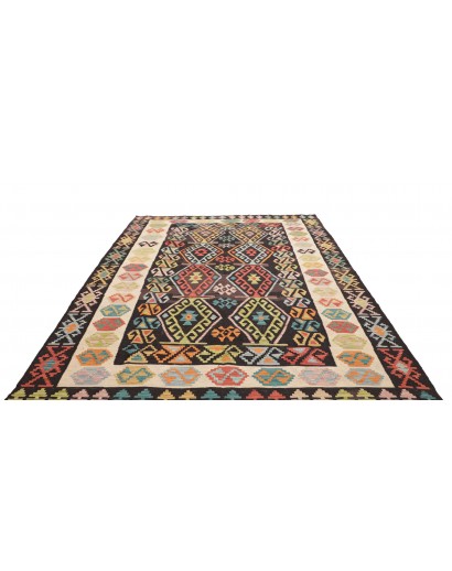 Tappeto Kilim Afghanistan marrone grigio 205x305