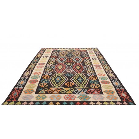 Tappeto Kilim Afghanistan marrone grigio 205x305