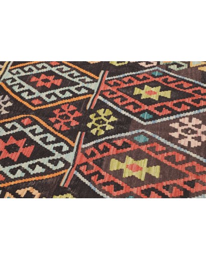 Tappeto Kilim Afghanistan marrone grigio 205x305