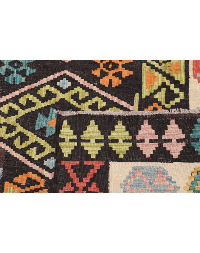Tappeto Kilim Afghanistan marrone grigio 205x305