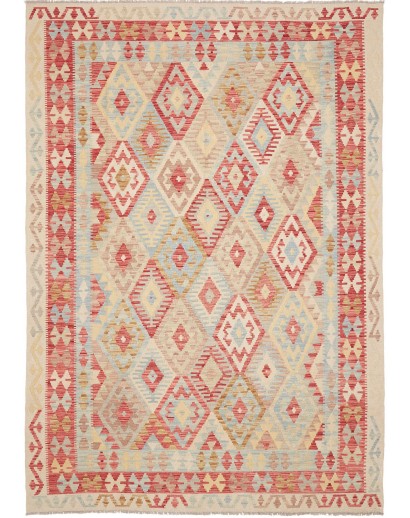Tappeto Kilim Afghanistan marrone rosso 200x287