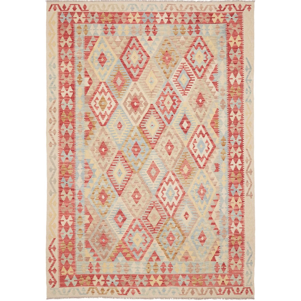 Tappeto Kilim Afghanistan marrone rosso 200x287