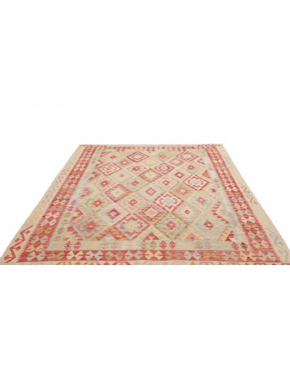 Tappeto Kilim Afghanistan marrone rosso 200x287