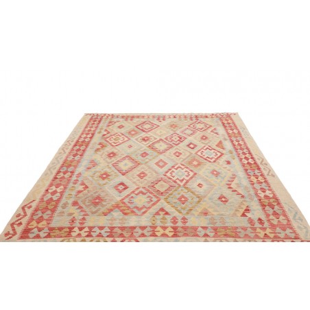 Tappeto Kilim Afghanistan marrone rosso 200x287