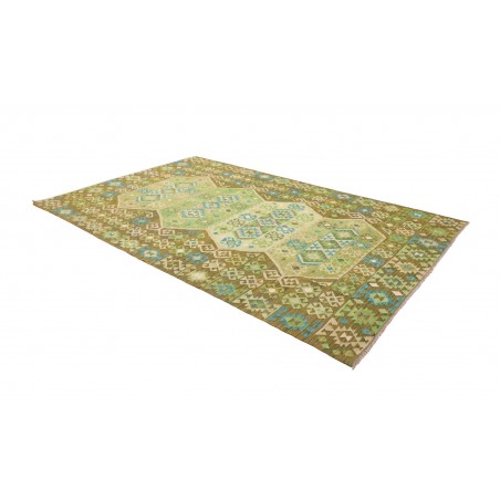 Tappeto Kilim Afghanistan marrone verde 197x307