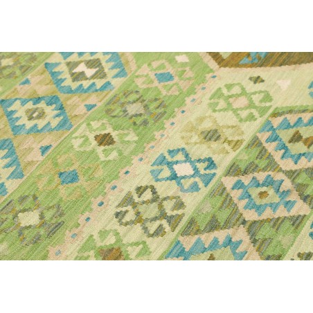 Tappeto Kilim Afghanistan marrone verde 197x307