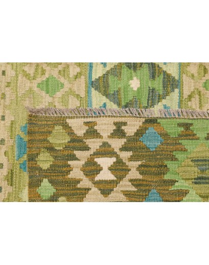 Tappeto Kilim Afghanistan marrone verde 197x307