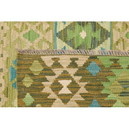 Tappeto Kilim Afghanistan marrone verde 197x307