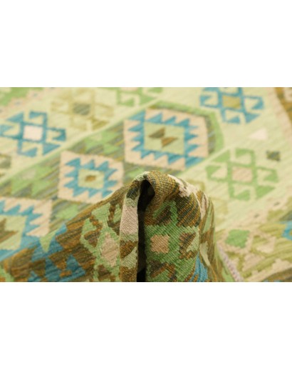 Tappeto Kilim Afghanistan marrone verde 197x307