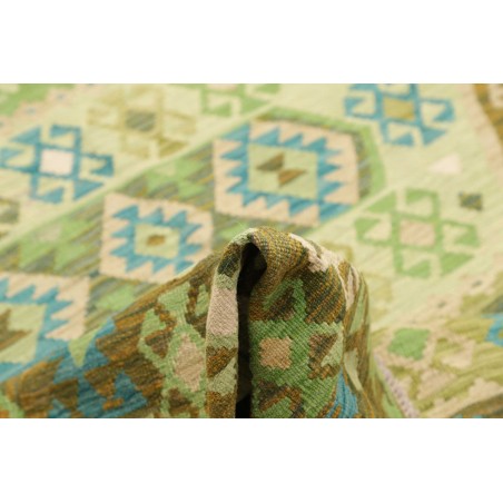 Tappeto Kilim Afghanistan marrone verde 197x307